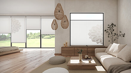 MHZ Duette Wabenplissee Namaste Ambiente Wohnzimmer